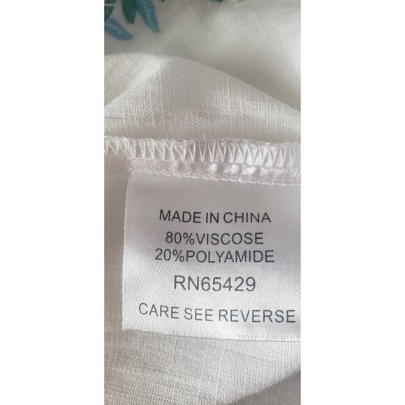 NEW LUXE MODA WHITE EMBROIDERED EMBELLISHED BLOUSE TOP SZ XLARGE - Picture 9 of 10